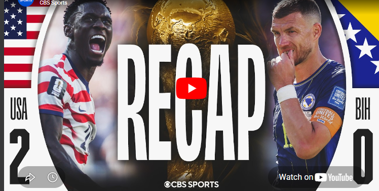 2026 FIFA World Cup USA defeats Bosnia-Herzegovina, intense match highlight.