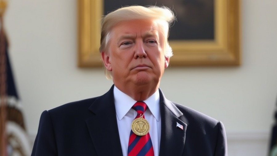 Trump wearing a small gold medallion, symbolizing FIFA Peace Prize and sports diplomacy