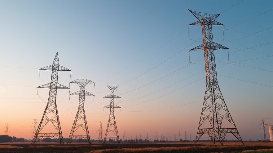Electric towers managing Austin electricity demand during Texas heat wave.