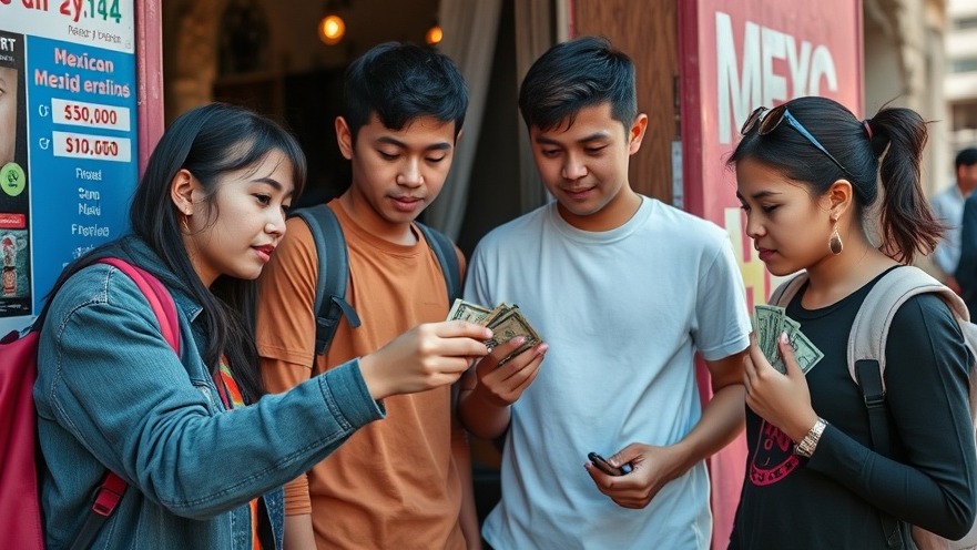 Mexican teenagers receiving cash, highlighting Texas current events and border security.