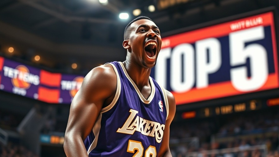 Dynamic basketball highlights featuring an LAKERS player in action, capturing fan reactions.