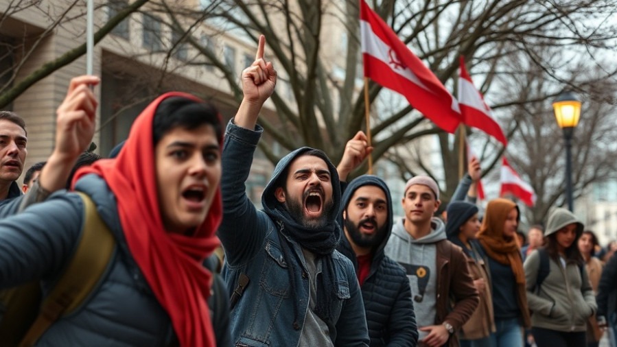 Angry Palestinians on campus protesting visa policy changes and immigration crackdown.