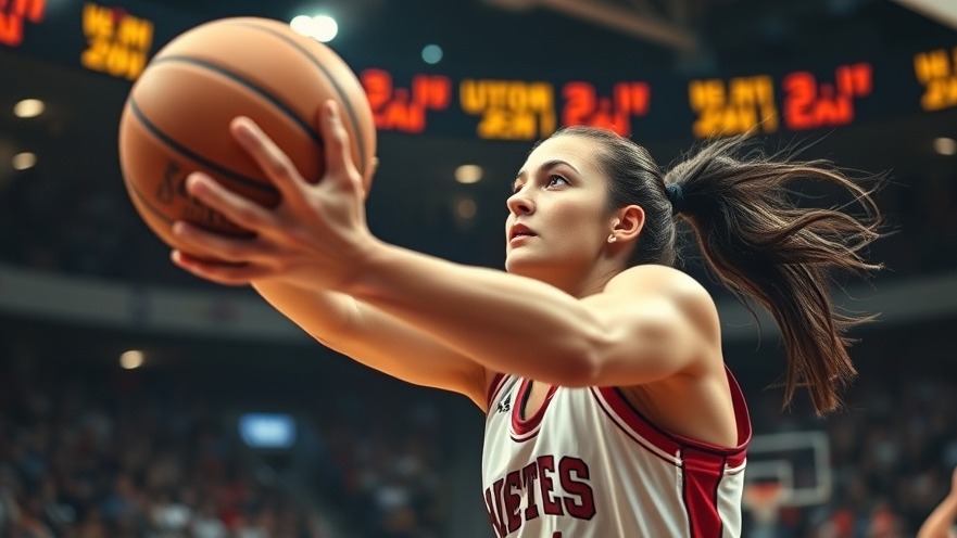 Intense female player shooting basketball during WNBA playoffs, capturing dynamic action.