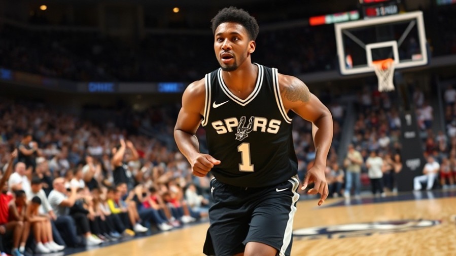 San Antonio Spurs news: player in black uniform running in NBA Cup Semifinals.