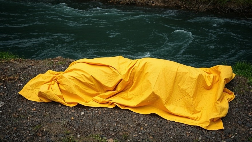 Austin breaking news: body under a yellow tarp by the river.