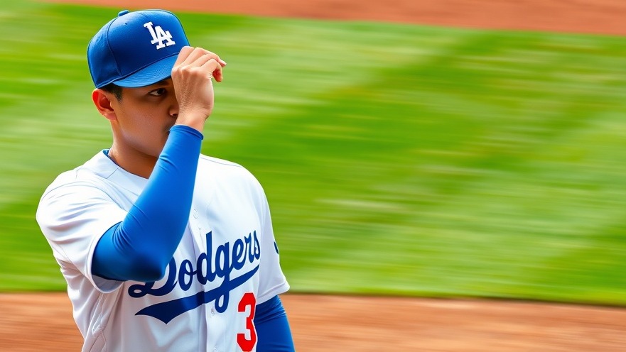 Ohtani's relatability shines as the Dodgers player adjusts his cap in intense focus.