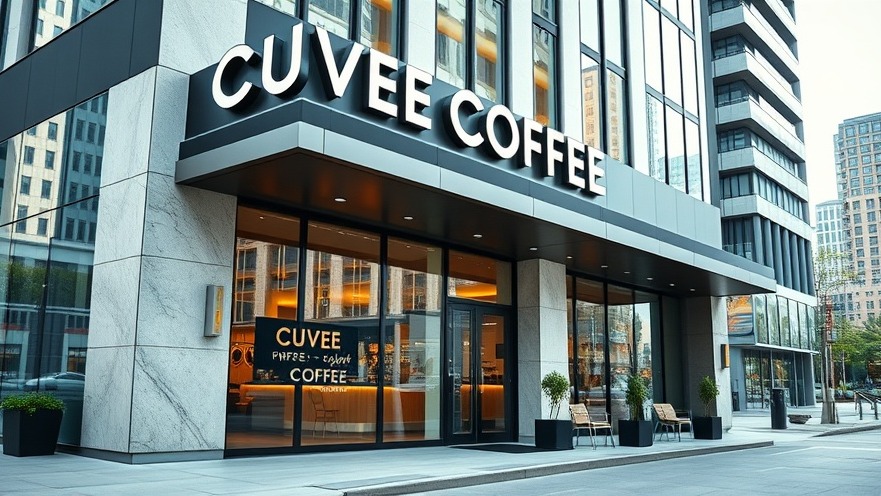 Chic exterior of CUVEE COFFEE, showcasing Austin lifestyle and local businesses.