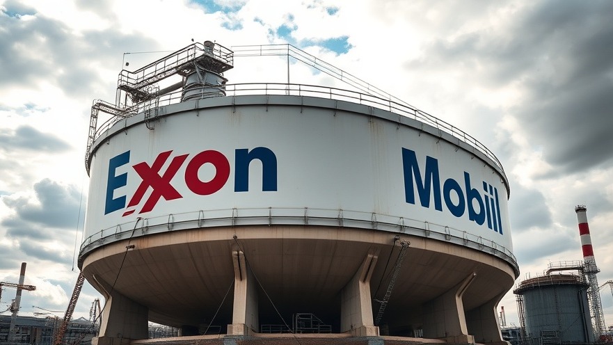 ExxonMobil oil storage tank symbolizes Houston TX economy and industrial growth.