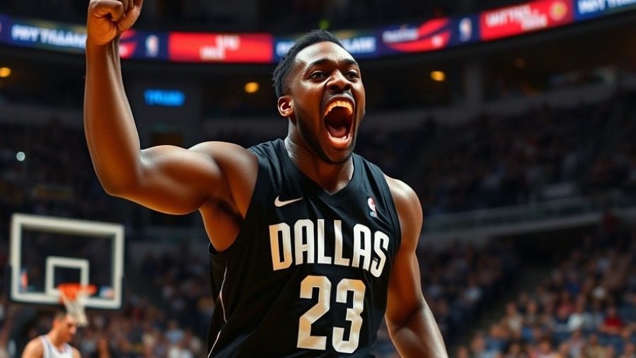 Exciting Mavericks game highlights featuring an intense athlete celebrating.