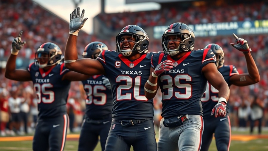 Texans victory celebration after a game-winning field goal, capturing NFL excitement.