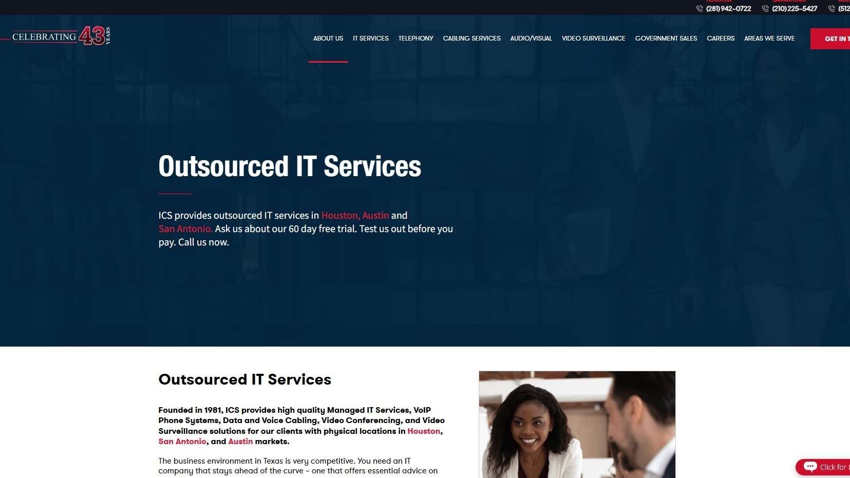 ICS logo representing top tech companies in Texas with modern design