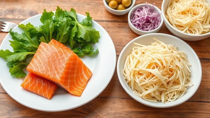 Nutrition tips Austin: arugula, salmon, and sauerkraut promote healthy lifestyle ideas.