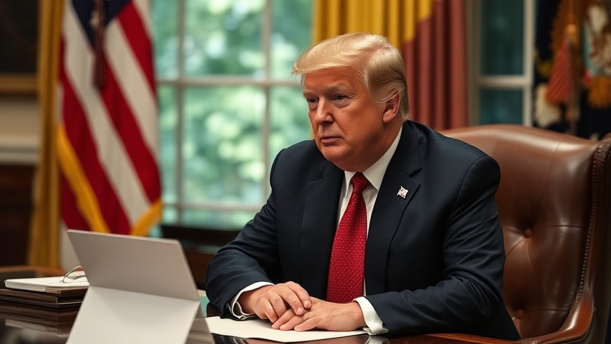 Trump in the Oval Office, reflecting on breaking news in the US today.