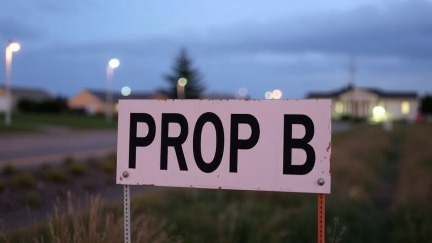 PROP B sign highlighting Austin public safety news for community safety initiatives.