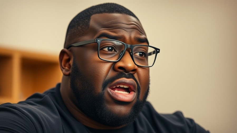 Determined black man expressing resilience during NBA playoffs discussions.