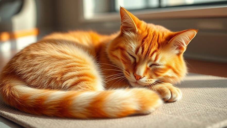 Cozy orange tabby cat sleeping on its side, showcasing feline sleeping habits in soft light.