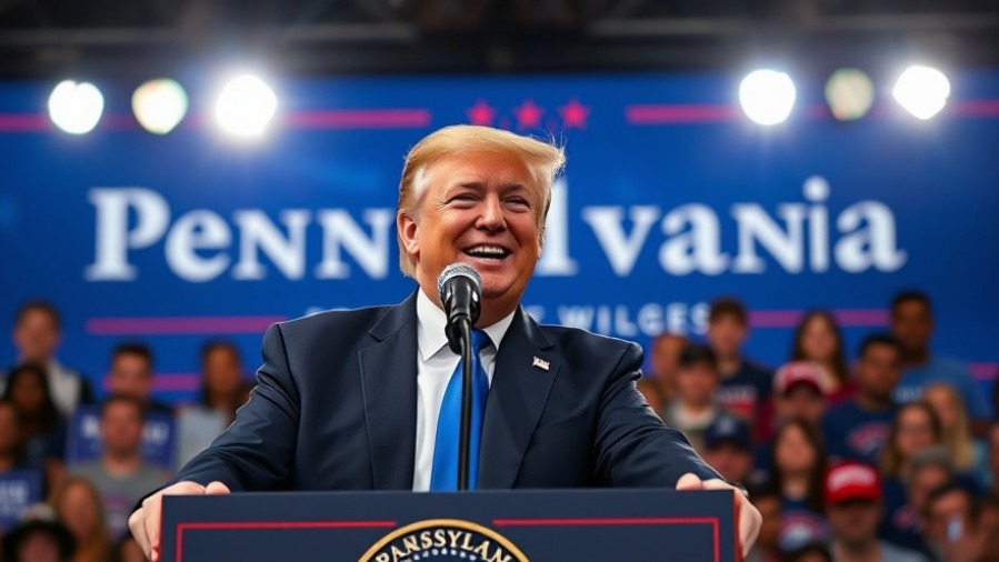 Trump addressing the audience on economic policies, highlighting wage growth and inflation impact.