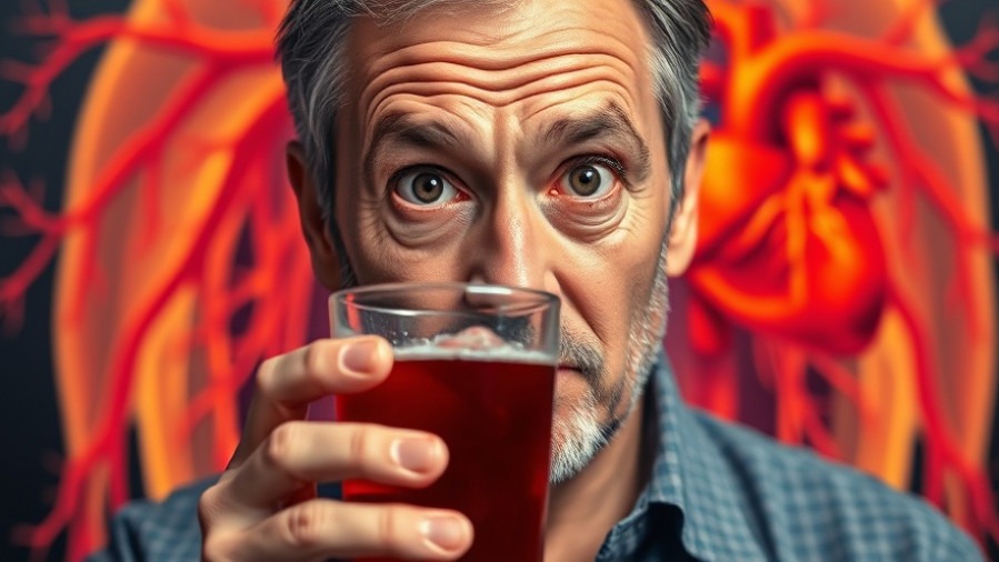 Middle-aged man with a drink, highlighting heart health and nitric oxide for a low-carb diet.