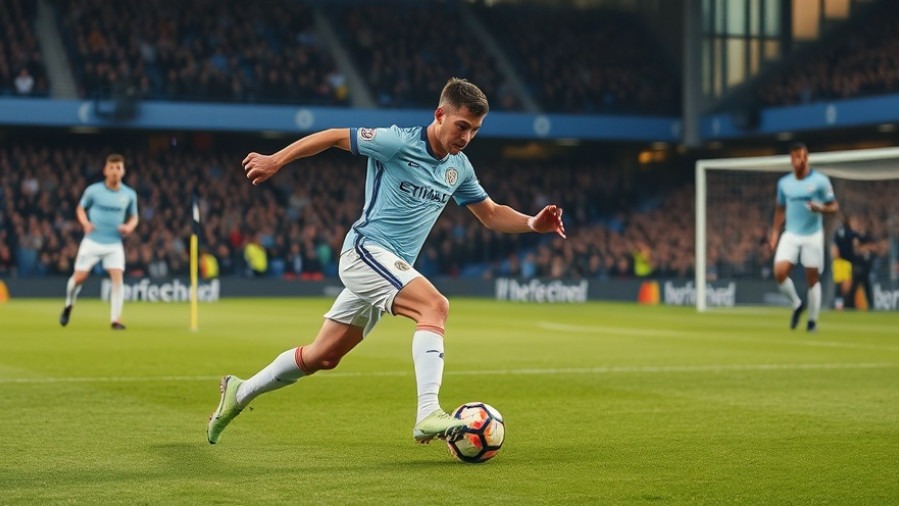 Manchester City striker promoting healthy eating habits and mental health support for athletes.