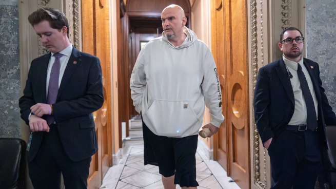 Split-screen video call discussing national news headlines.