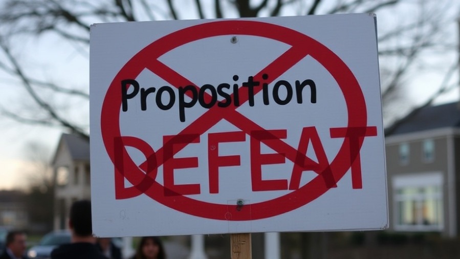 Sign reading 'Proposition Q defeat' related to Austin city council budget and property tax rate