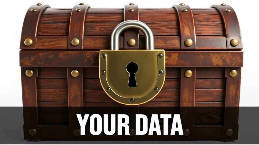 Treasure chest with a big lock symbolizing data privacy smartphone security.