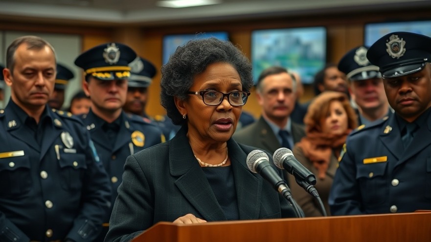 Diverse officials at press conference discussing immigration protests and mayor Karen Bass curfew in Los Angeles.