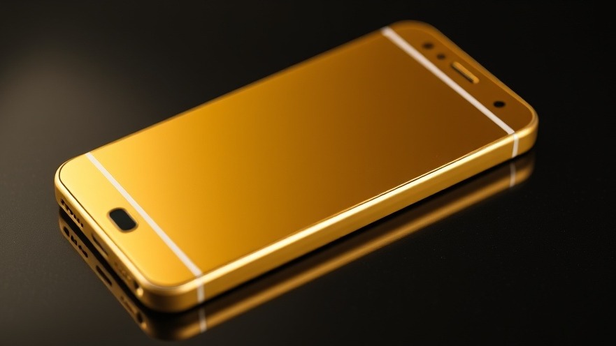 Gold smartphone showcasing the latest mobile phone trends in Austin.