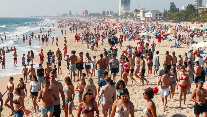 Spring Break crowd management at a packed Galveston beach for safety.