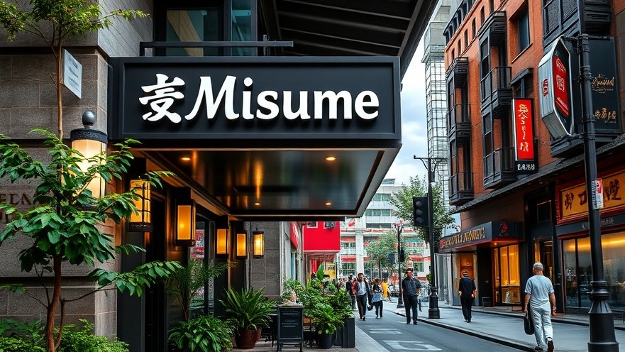 Sophisticated 'Misume' restaurant entrance in Dallas, enhancing the dining scene.
