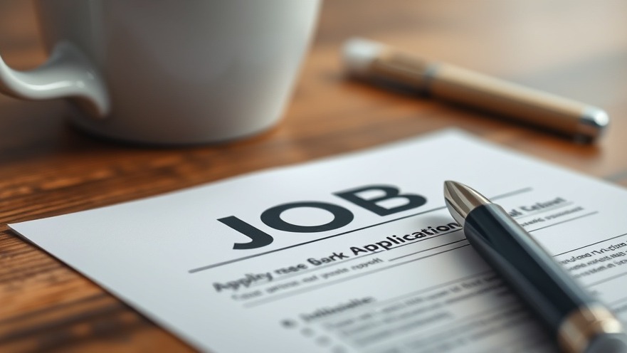 Close-up of a JOB application form for Dallas job seekers and networking.