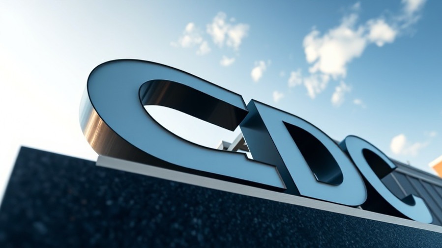 Close-up of CDC headquarters sign, highlighting flu statistics and vaccination campaigns.