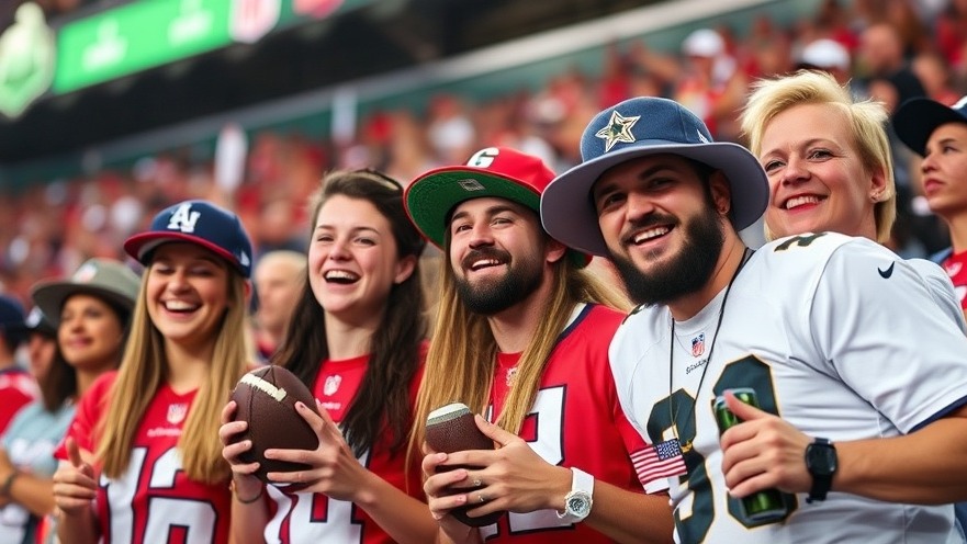 Excited NFL football fans discussing Super Bowl 2025 and fantasy football picks.