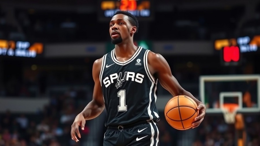 Tall black slender Spurs player symbolizes NBA rookie sensation and future vision.