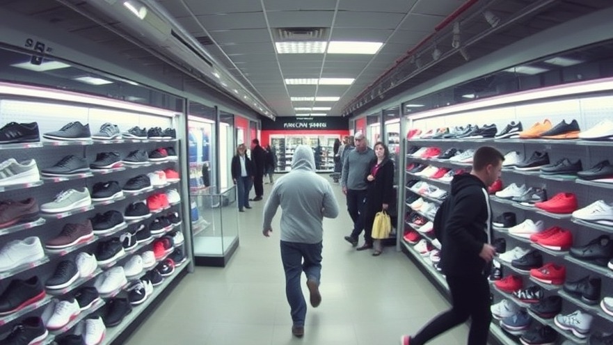 Surveillance footage of a thief fleeing a WSS store in San Antonio amid crime news.