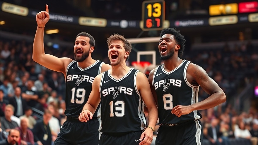 San Antonio Spurs players celebrate dynamic win in NBA game recap.