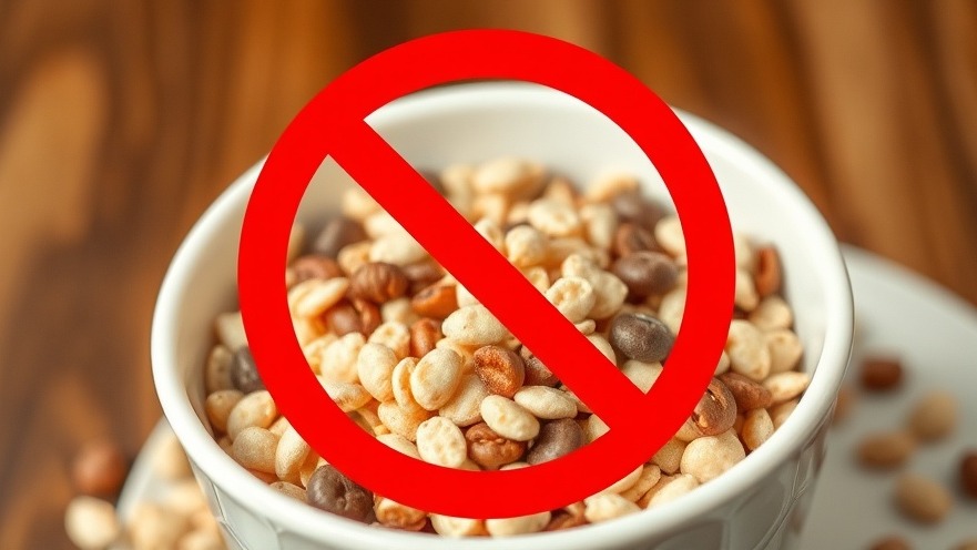Cereal bowls with no symbol, highlighting foods to avoid for heart health.