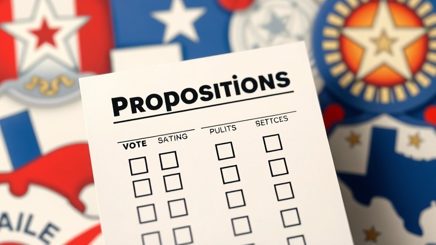 Photorealistic Texas ballot illustration showcasing constitutional amendments for November 2025.
