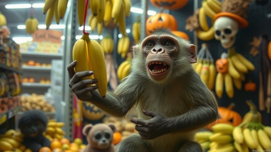 Pet monkey escapes in Plano Halloween store, causing playful chaos. Watch the antics!