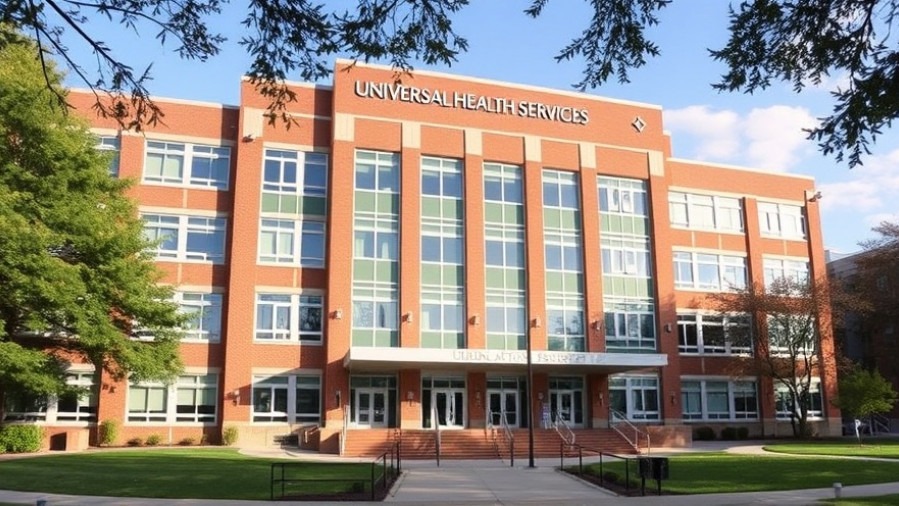 Universal Health Services building promoting community health and wellness.