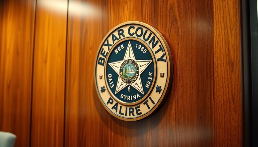 Bexar County seal on wood panel related to domestic violence