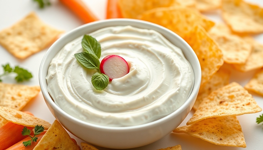 Radish Cream Cheese Dip in a white bowl with fresh vegetables.