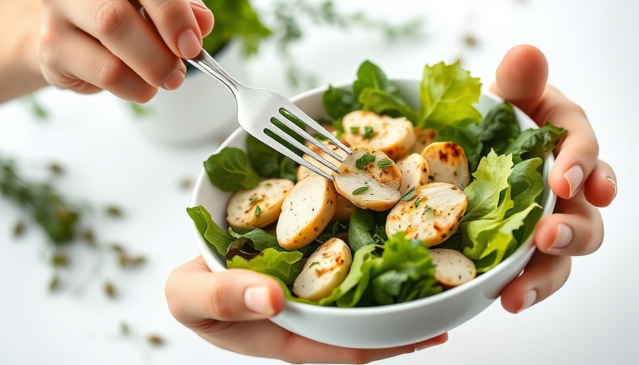 Healthy salad with chicken emphasizing natural weight loss.