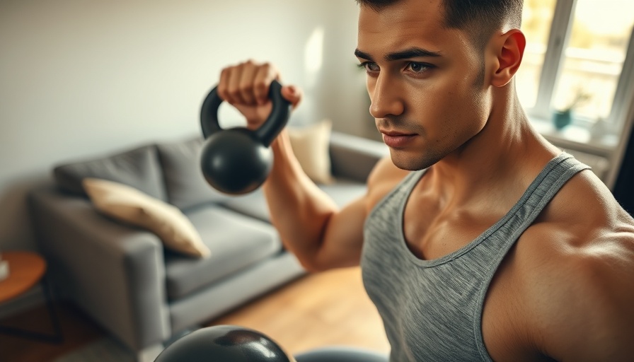 Person lifting kettlebell in a living room, barriers to better health.