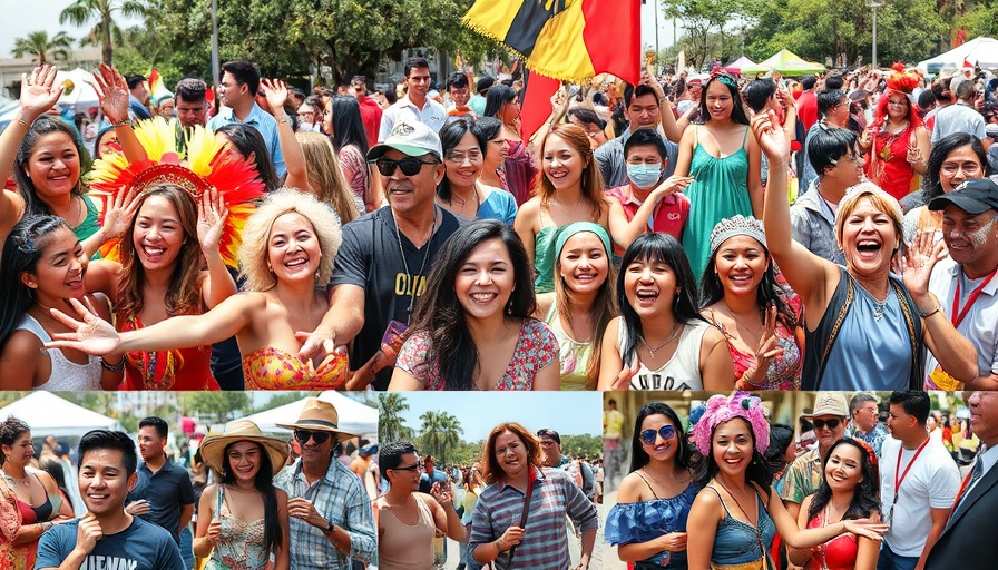 Mardi Gras River Walk celebrations in San Antonio with colorful costumes.