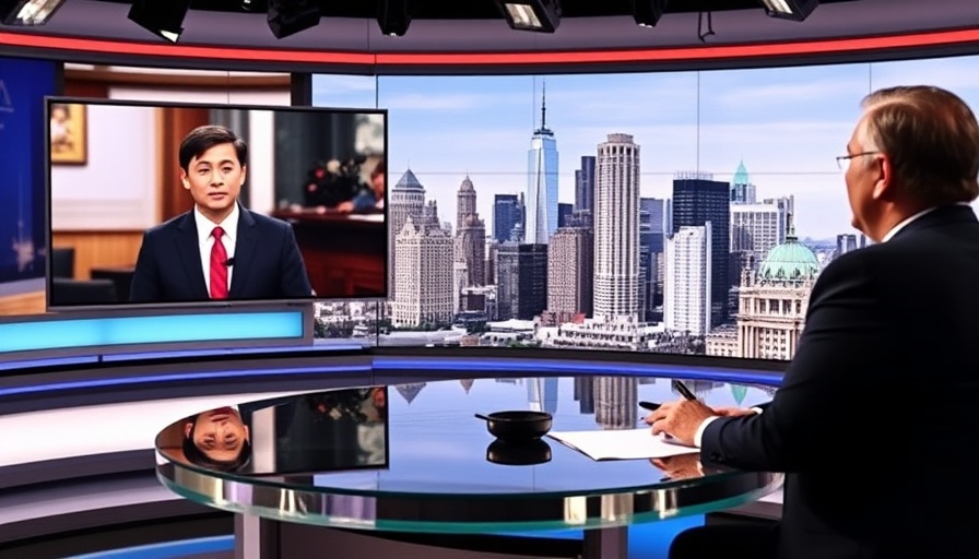 News anchors in studio setting discussing relevant topics.