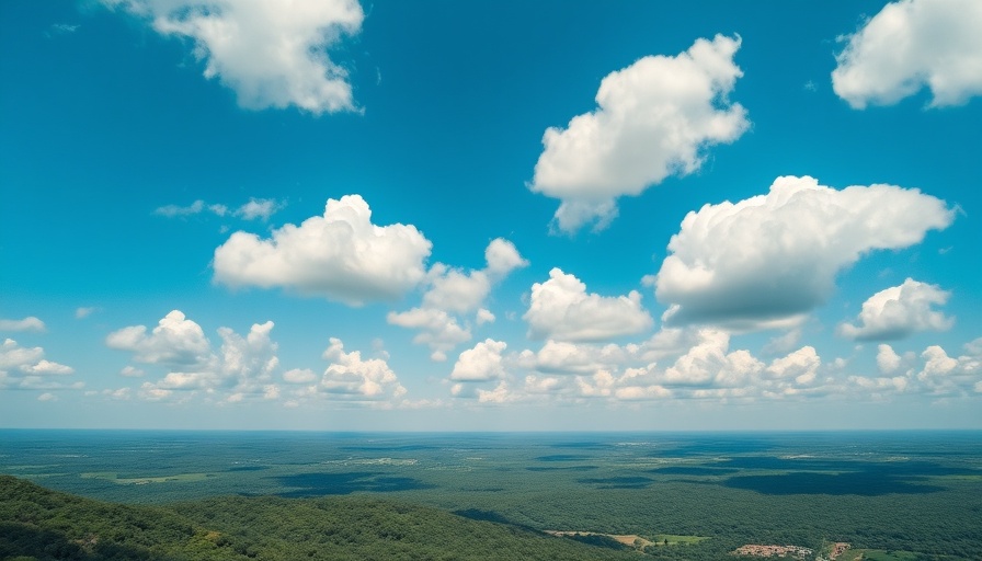 Scenic view of clouds over a green landscape near Canyon Lake.