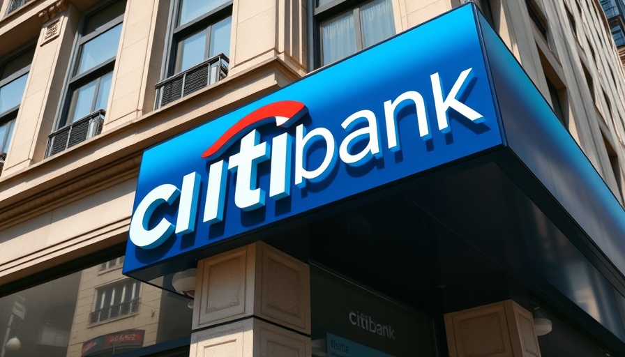 Citibank sign on urban building facade, vibrant and clear.