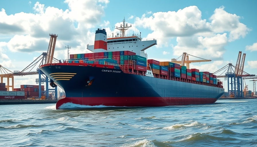 Cargo ship in harbor suggests impact on Austin businesses tariffs.
