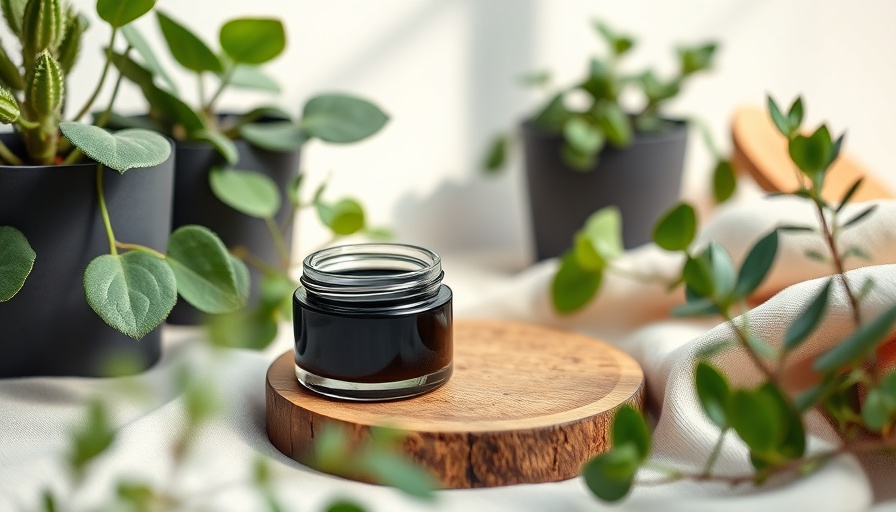 Black drawing salve recipe in a jar with plants.